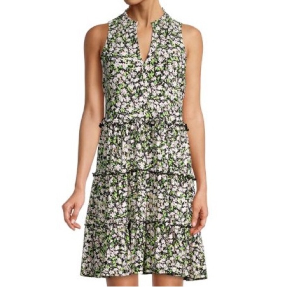 Tommy Hilfiger Sleeveless V-Neck Tiered Floral Dress Size 10